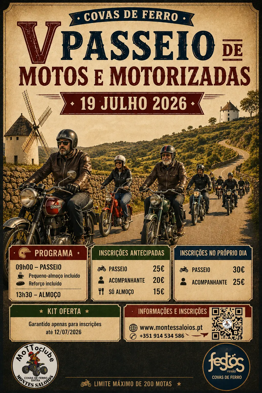 Cartaz do Passeio de Motas e Motorizadas 2026